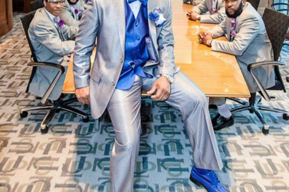 The groom with his groomsmen