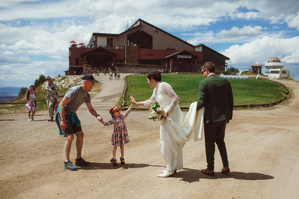 High five with the bride