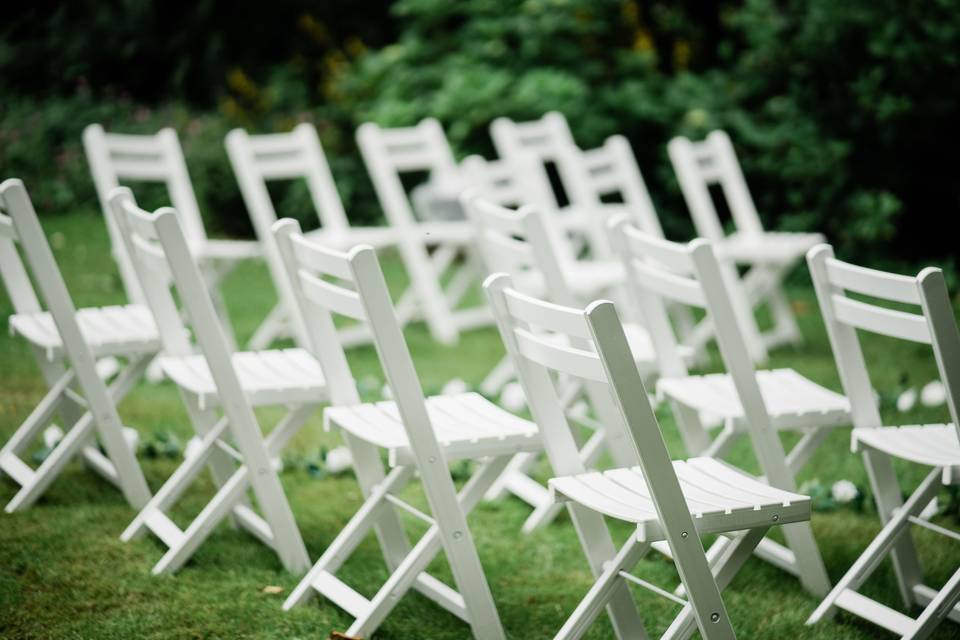 Chairs set up for ceremony