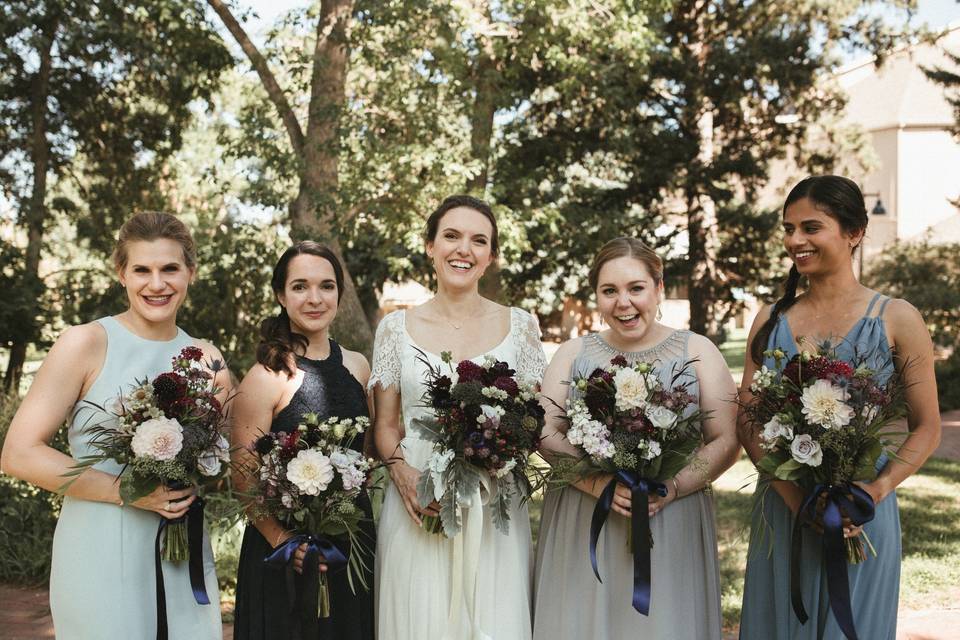 Mismatched bridesmaids