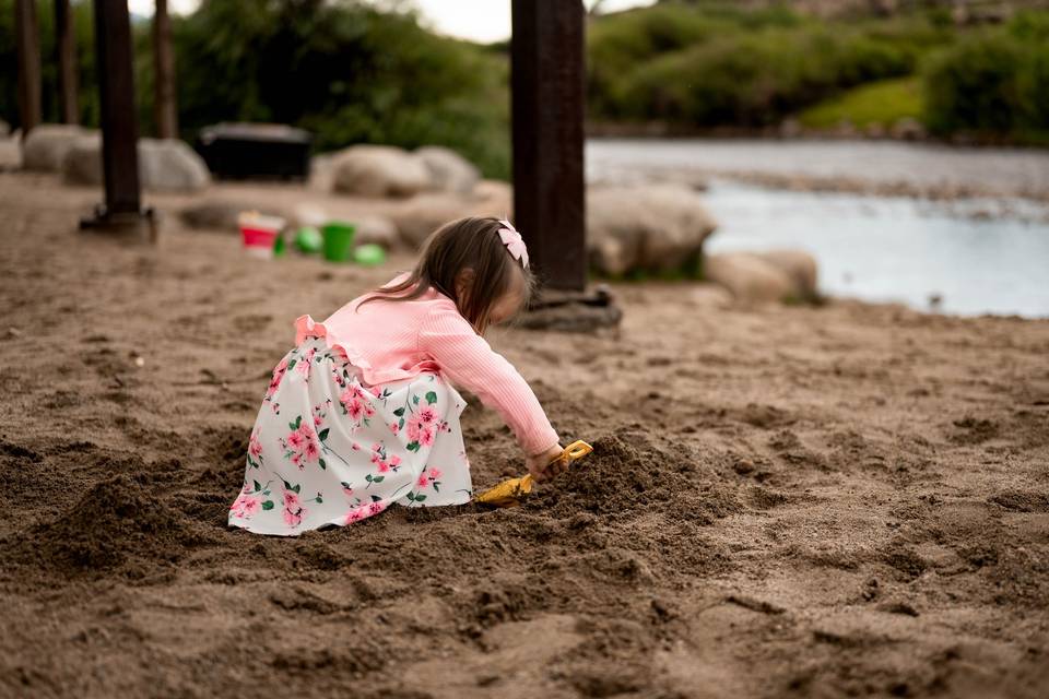 In the sand
