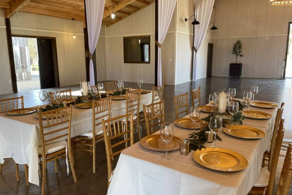 Barn dining area