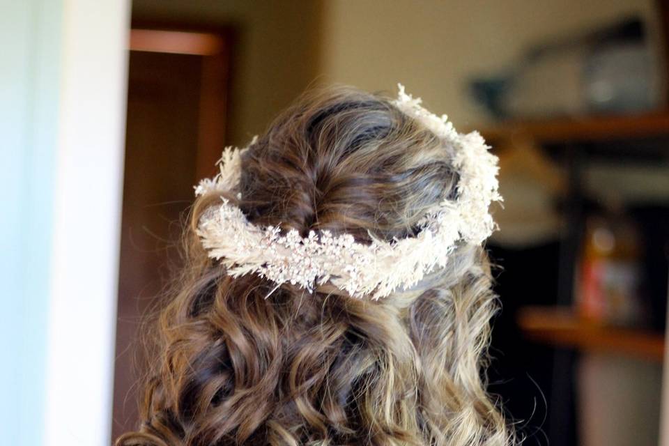 Half up do with crown