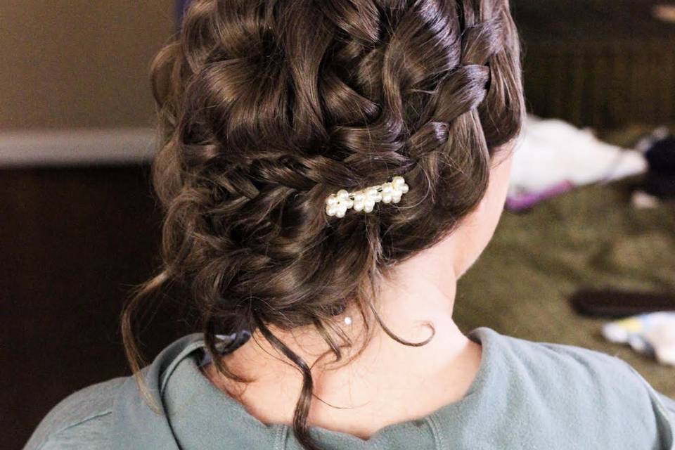 Textured bridal braid updo