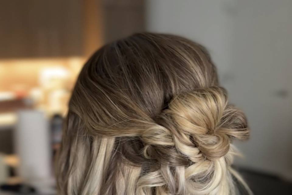 Half up boho updo