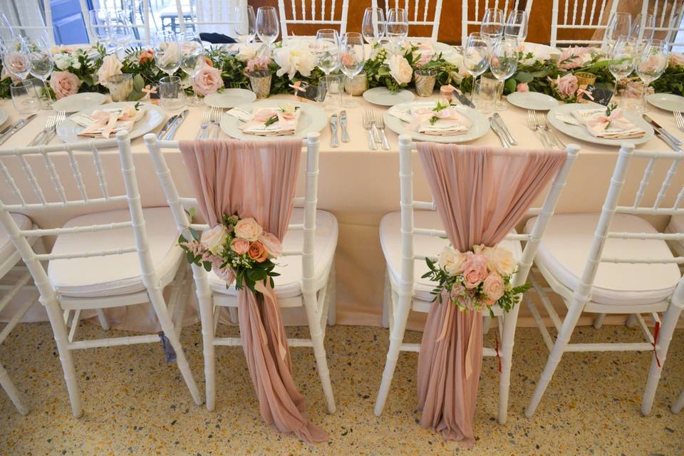 Bride's and groom's chairs