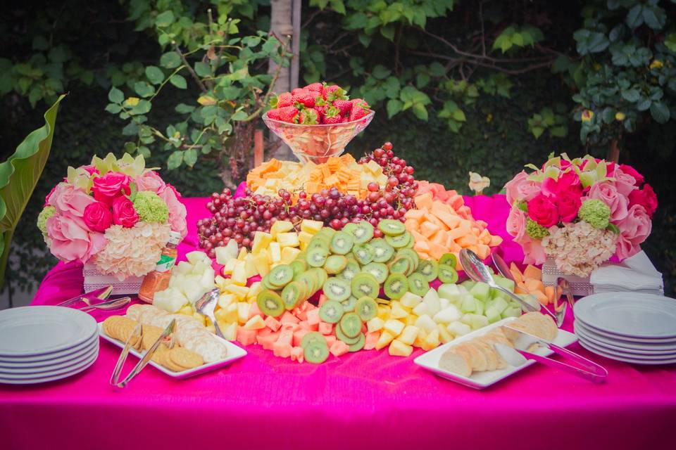 Cascading Fresh fruit & Cheese Tier