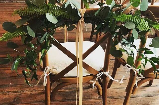 Greenery chair markers