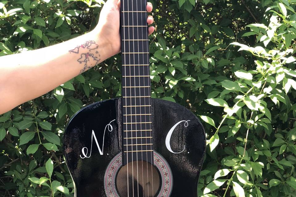 Hand lettered guitar