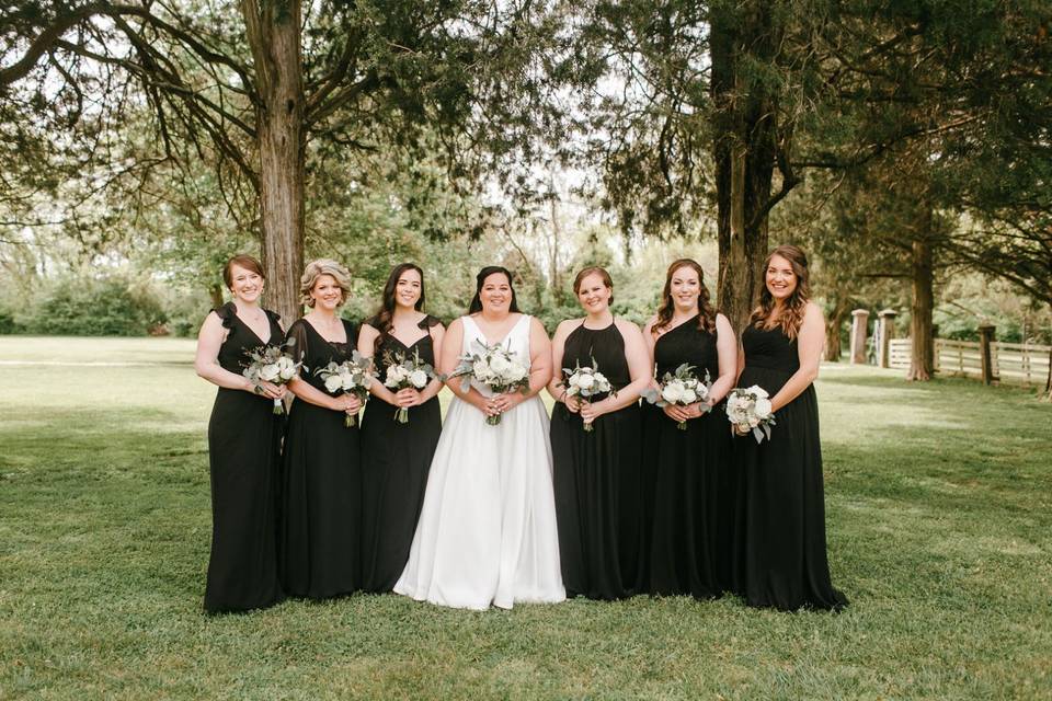 Bride and bridesmaids