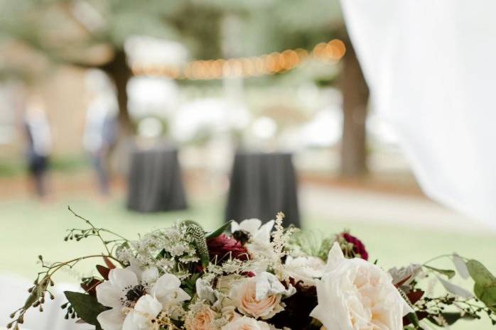 Repurposed ceremony florals