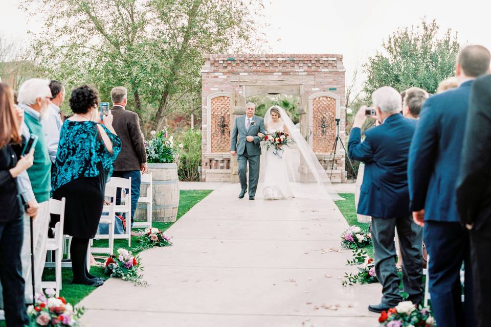 Escorting the bride