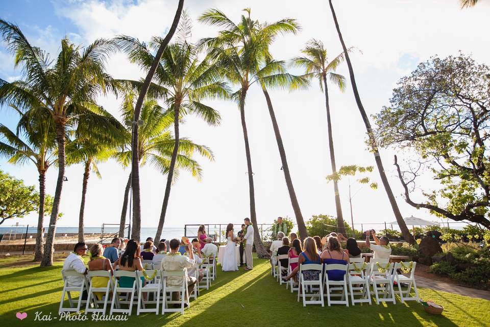 Outdoor wedding ceremony