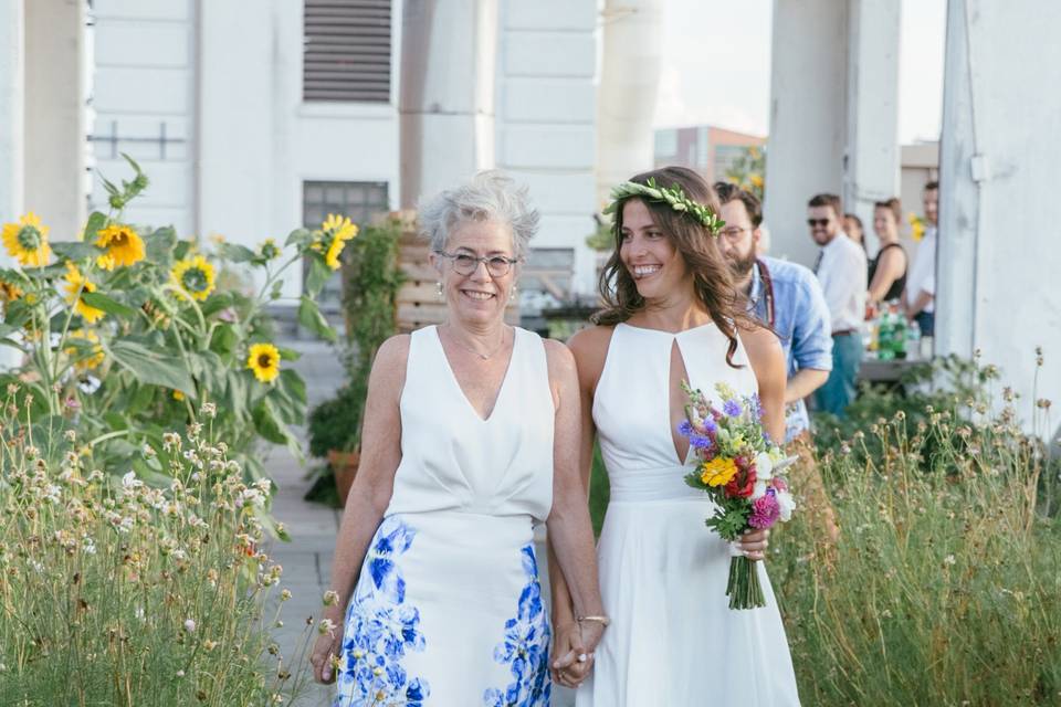 Bride and a flower girl