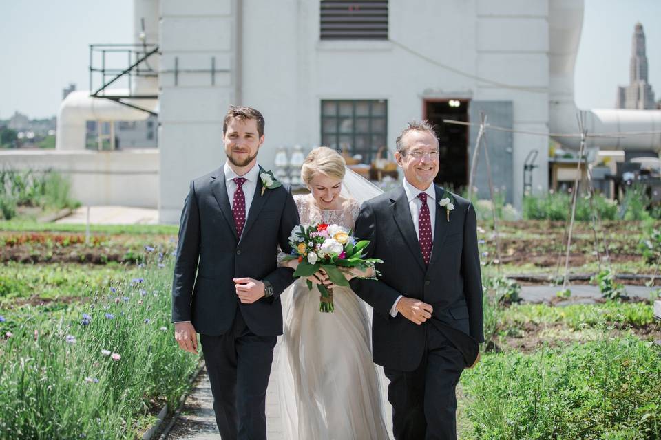 Escorting the bride