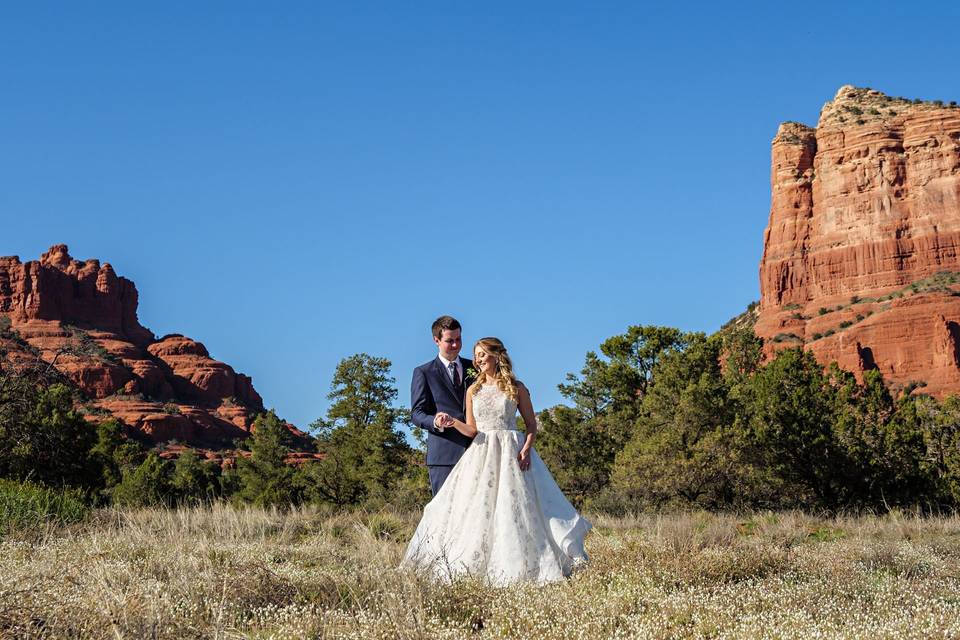 Couple posing in Sedona