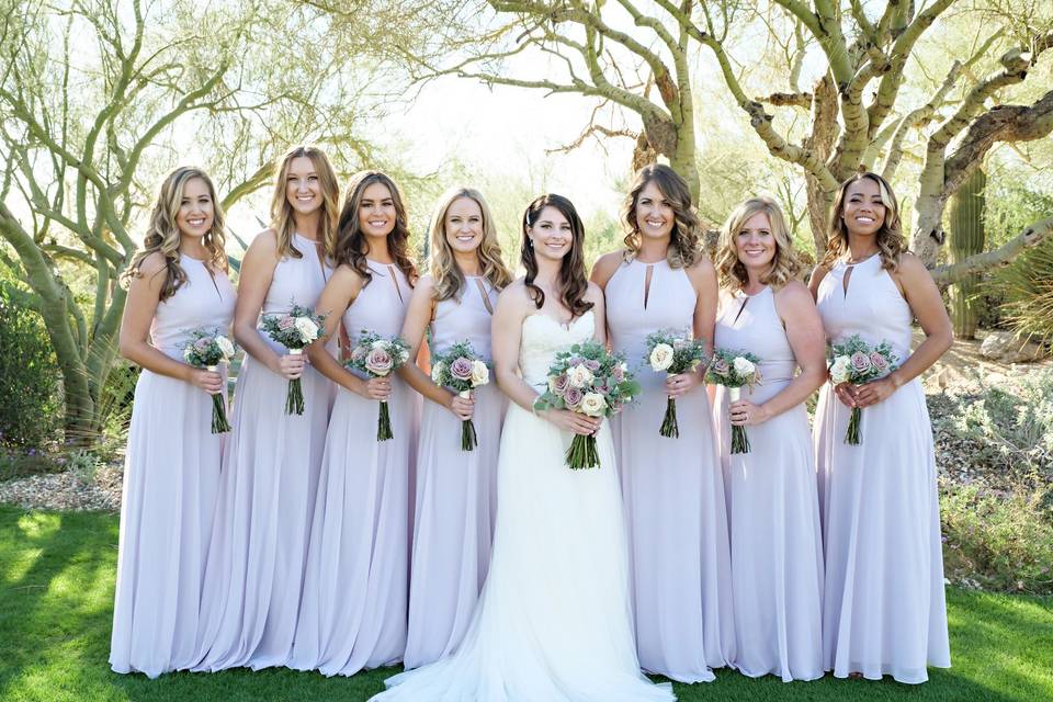 Bride with Bridesmads