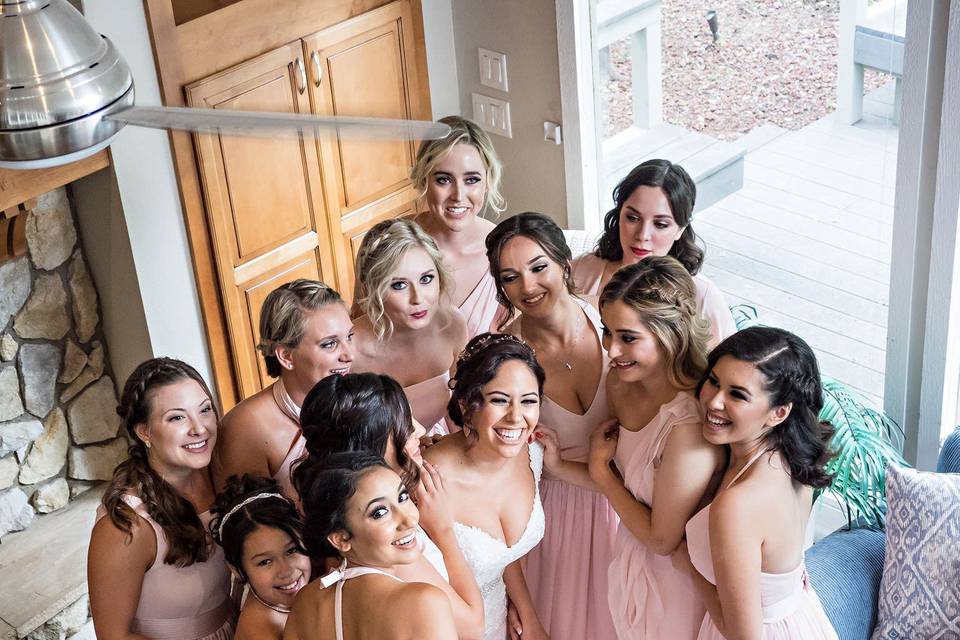 Bride with wedding party