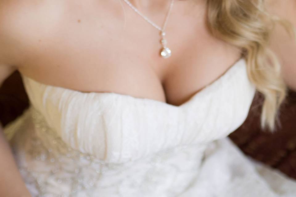 Closeup of bride