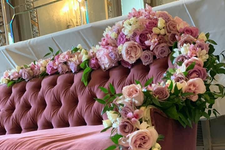 Lavish couch florals