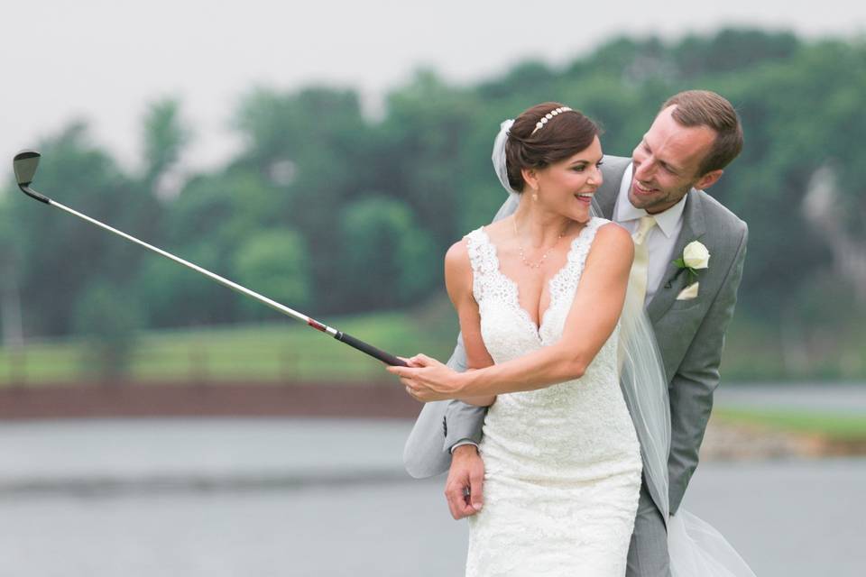 Golfing couple