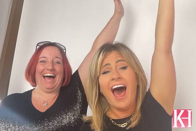 Beauties having fun on Booth