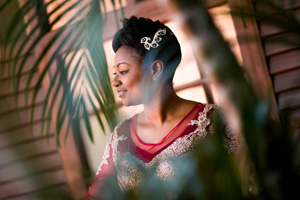 Bride in red