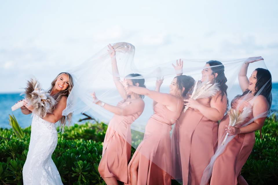 Bride and her ladies