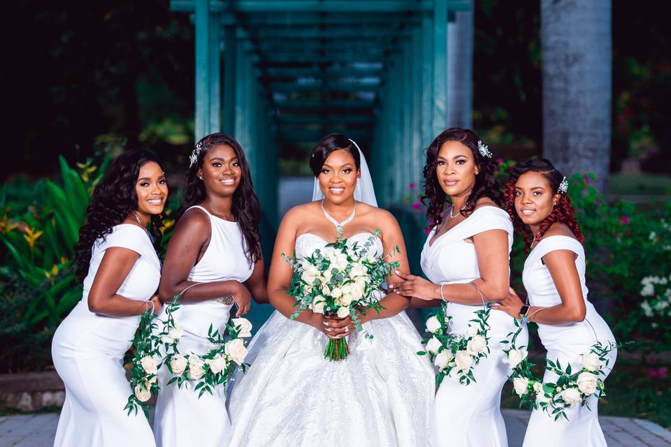 Bride and Her Bridesmaids