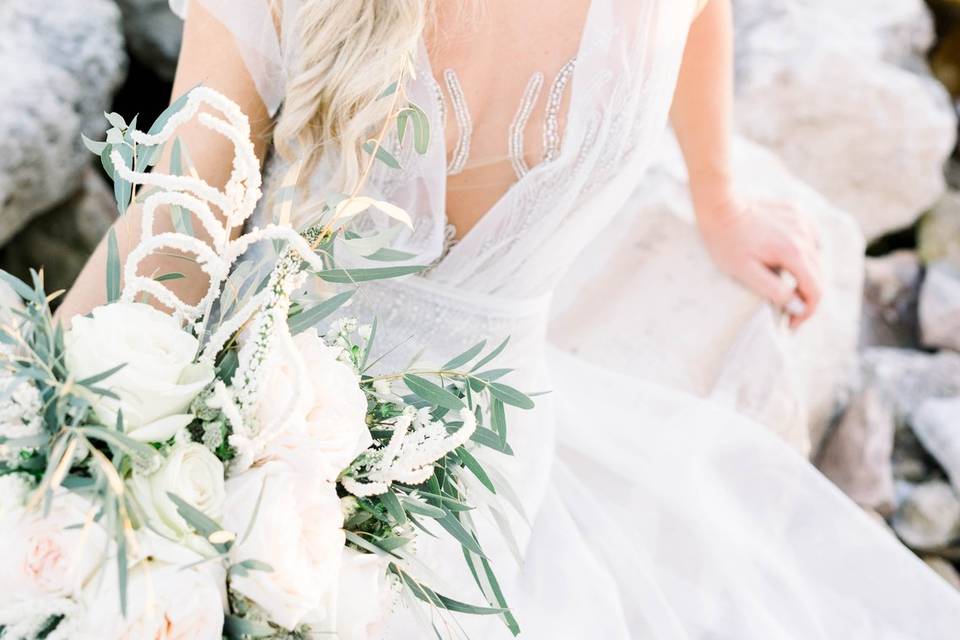 Bride with bouquet