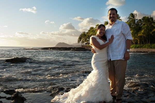 A lovely couple at Secret Beach in Hawaii