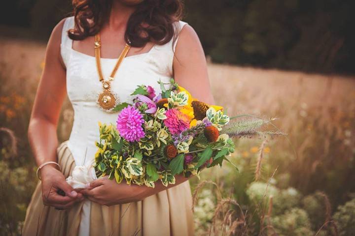 Bride in prairie