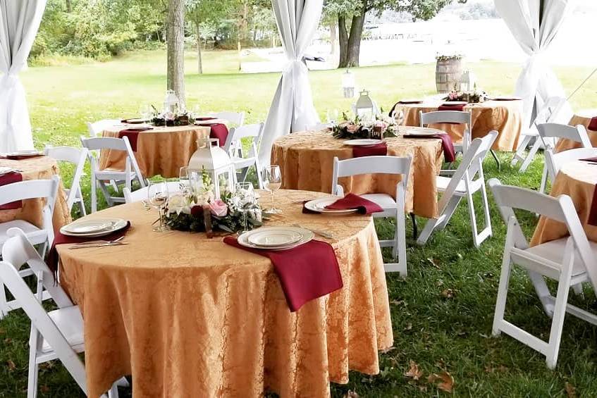 Gold and burgundy reception