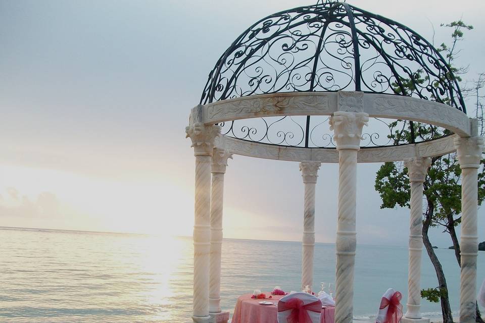 Ocean Front Destination Wedding or Romantic Dinner Gazebo at Sandals Whitehouse, Jamaica