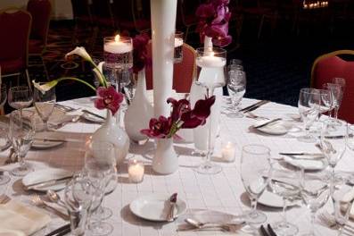 Table setup with centerpiece