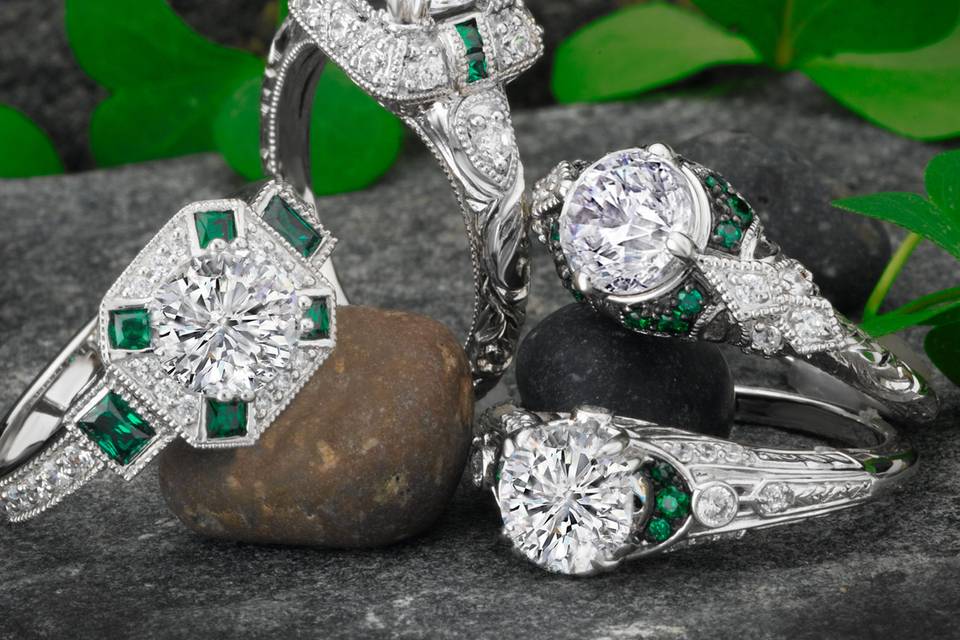 Diamonds with emeralds