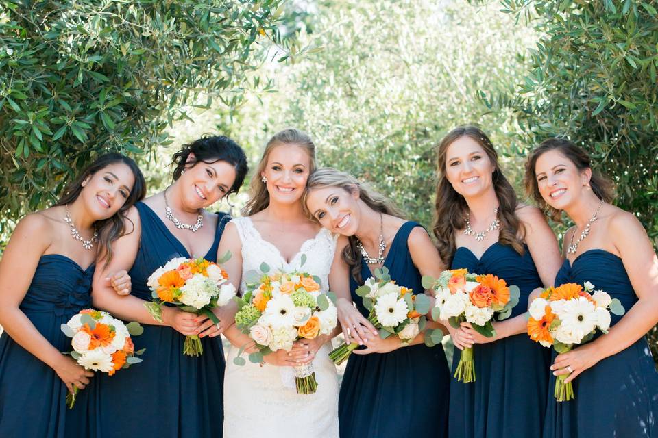 Bridesmaids in Olive Grove