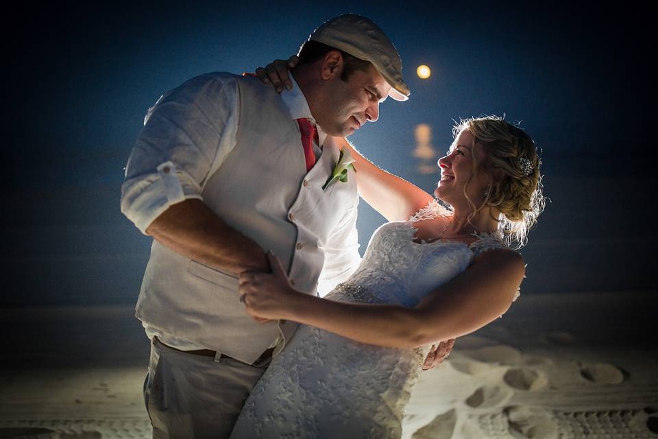 Back lit on the beach