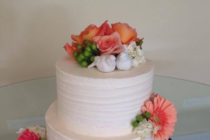 2-tier floral cake