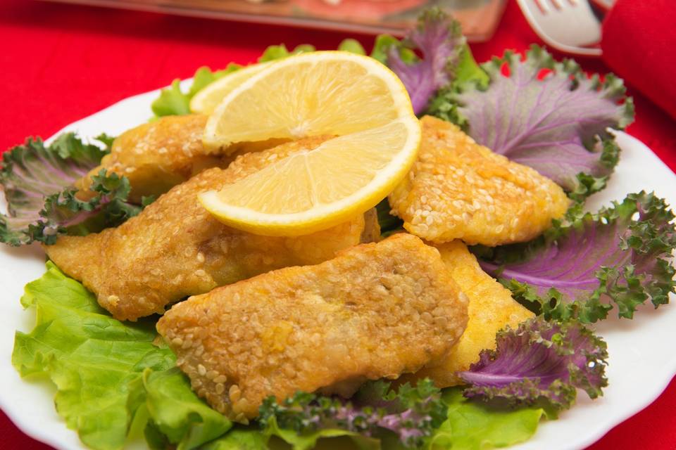 Lemon crisp cod fish