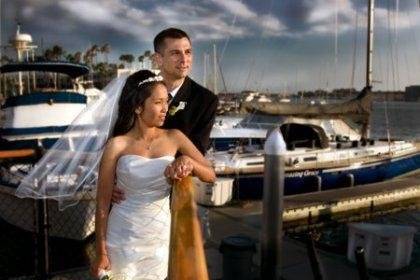 Couple photo by the docks