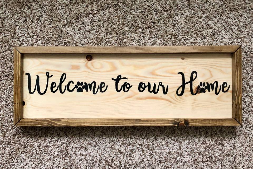 Welcome home signs