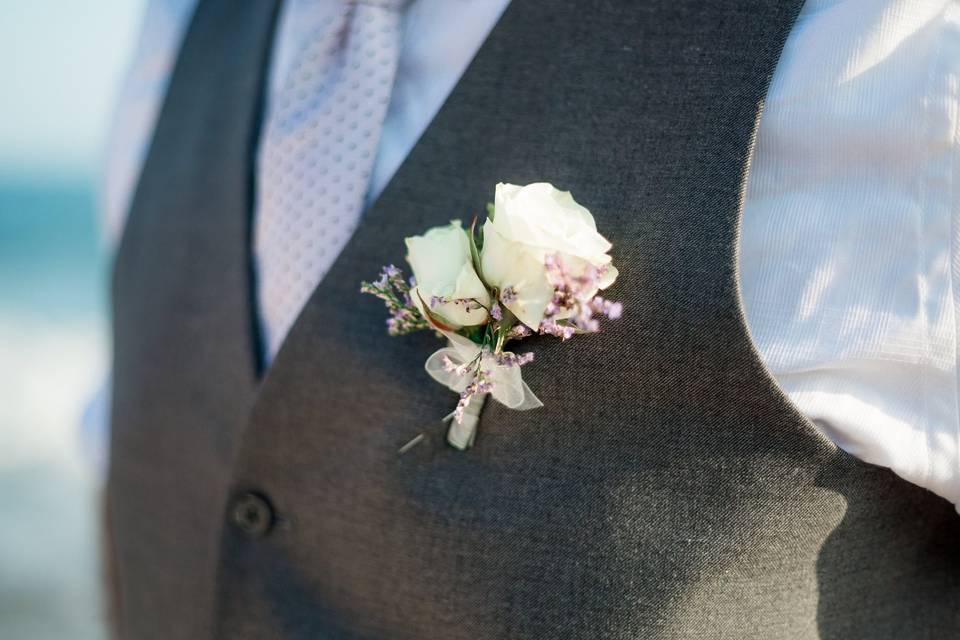 White Rose Boutonniere