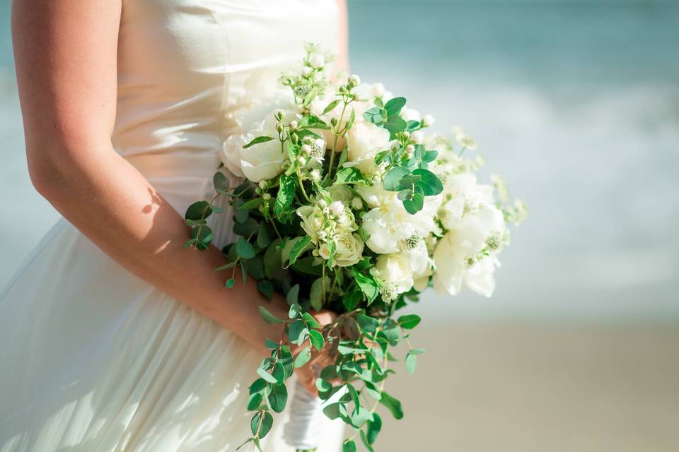 White Rose Bridal Bouquet