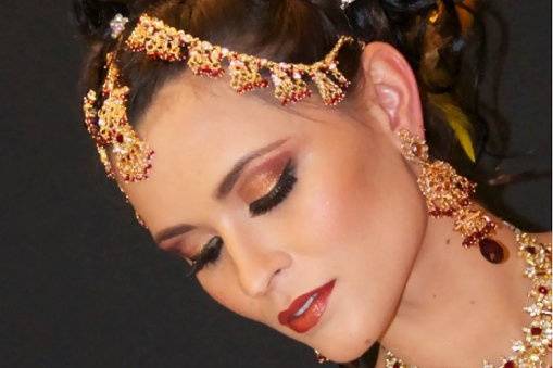 fusion wedding, indian bridal, bridal makeup, hair