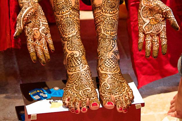 Bridal henna, intricate henna design