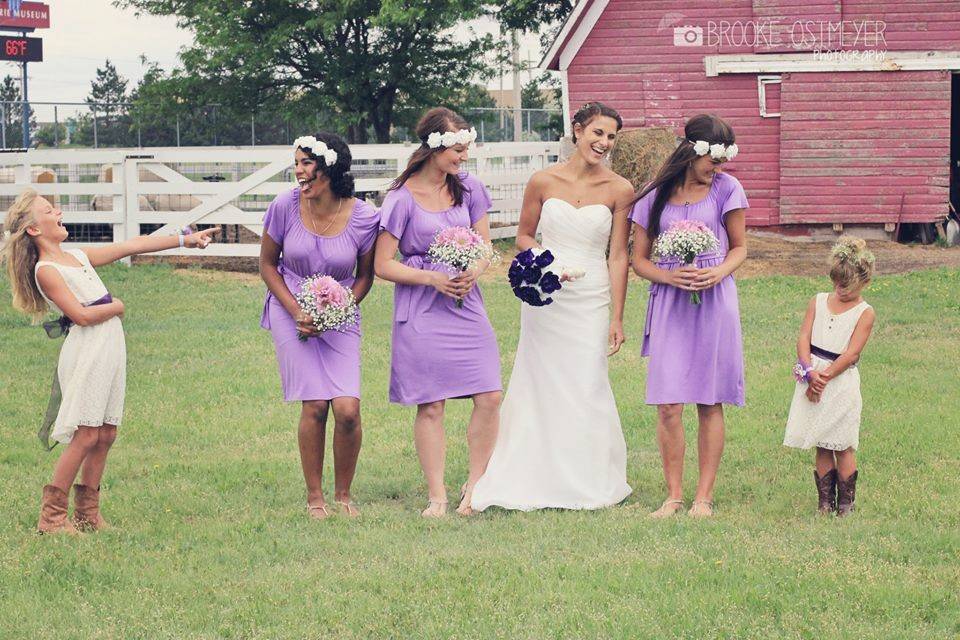 Bride and bridesmaids