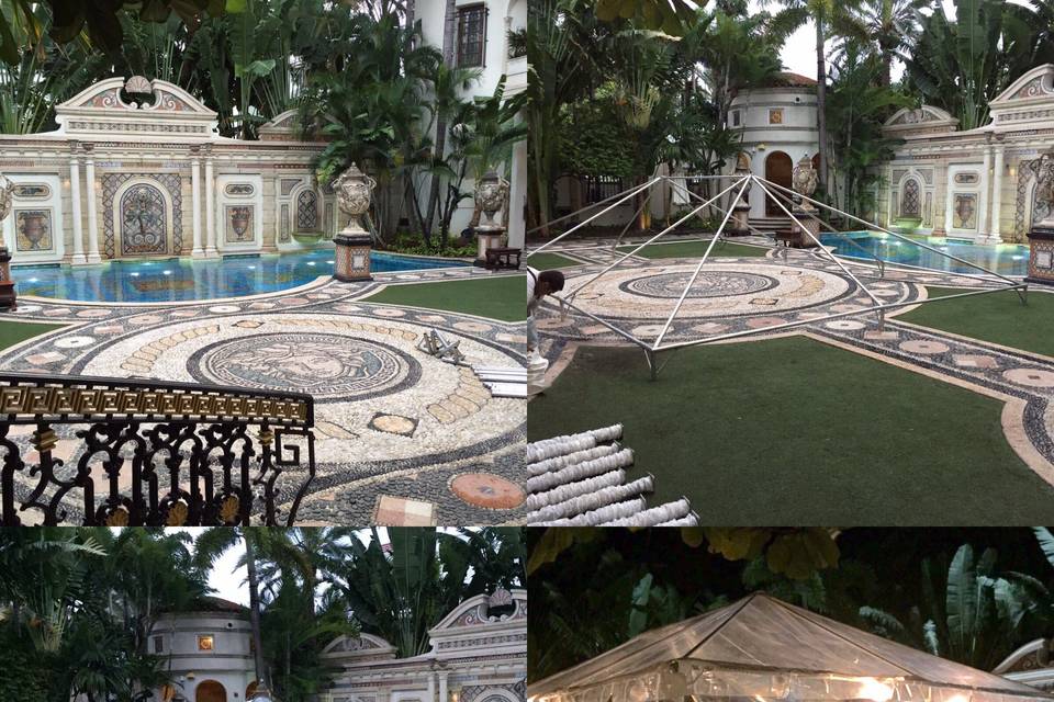 Clear tent 20'x30' at the Versace mansion.