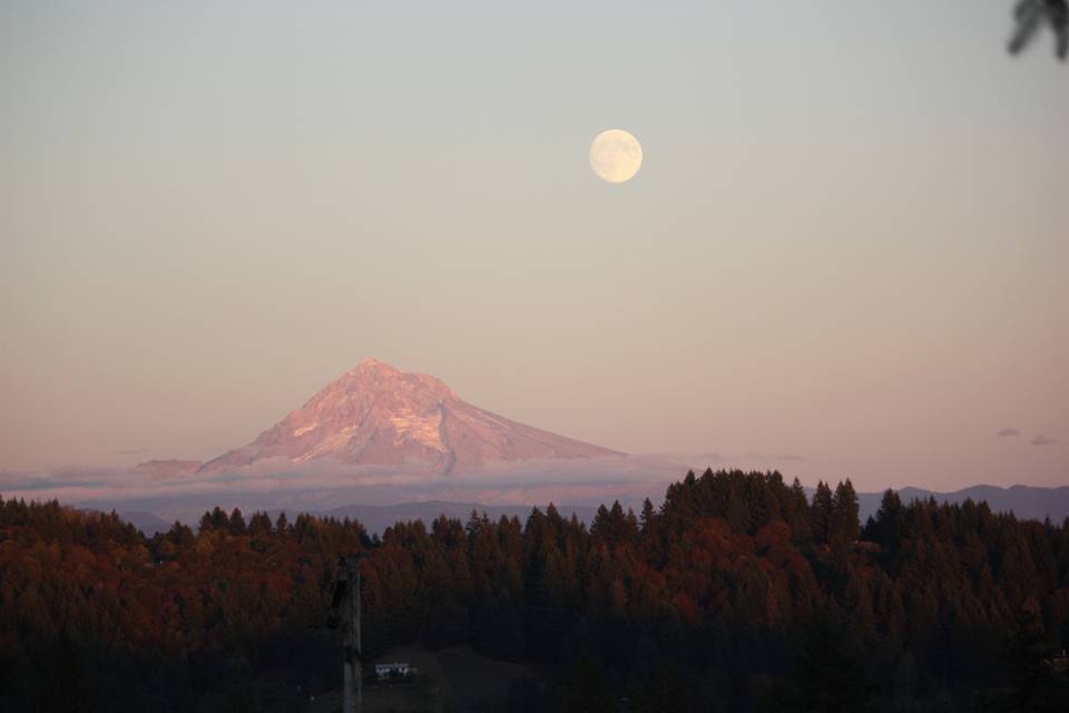 Overlooking at the mountain