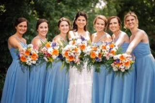 Bride and bridesmaids